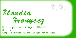 klaudia hronyecz business card